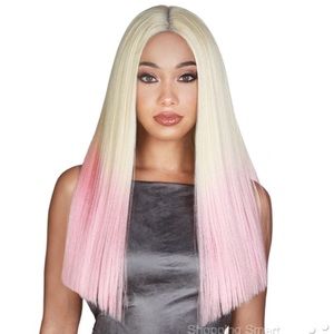 Blonde and pink ombré wig
